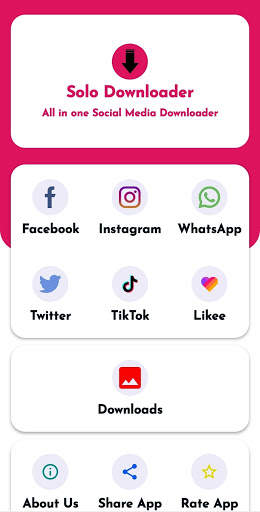 Solo Downloader - Social media video download app screenshot 1