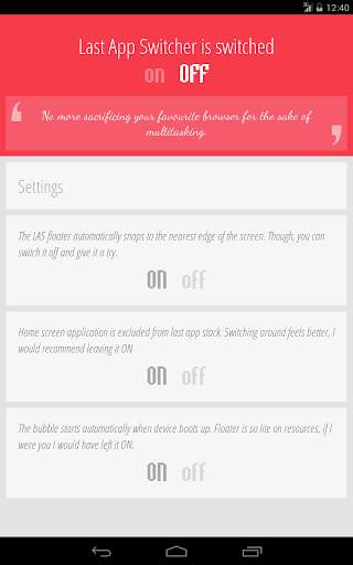 LAS: Last App Switcher 1 تصوير الشاشة