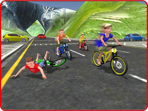 Kids Bicycle Rider Street Race скриншот 9