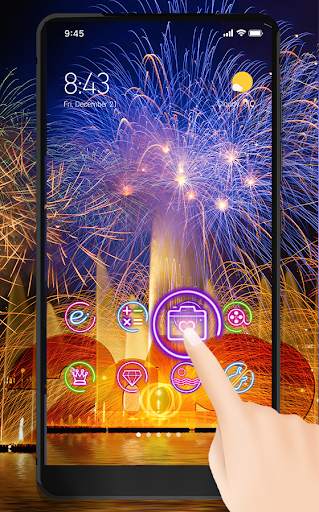 Happy New Year Theme With Firework Wallpaper screenshot 5