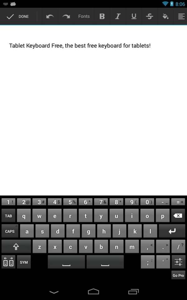 Tablet Keyboard Free 8 تصوير الشاشة