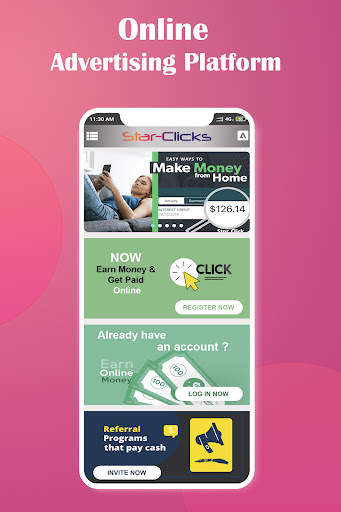 Star Clicks Earn Money Online स्क्रीनशॉट 1