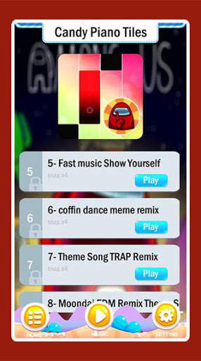 Among Us imposter Piano Tiles Music screenshot 2