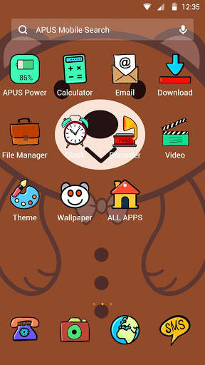 Brown Cute Bear APUS Launcher theme screenshot 2