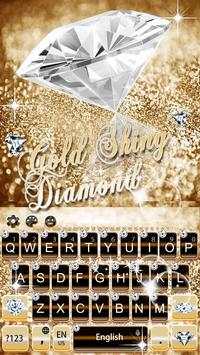 Gold Shining Diamond Keyboard Theme screenshot 2