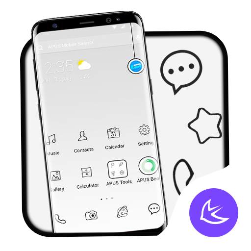 Pure White APUS Launcher theme 63.0.1001