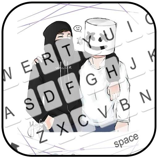 Keyboard Theme of Marshmellow and Alan Walker Cute 7.0