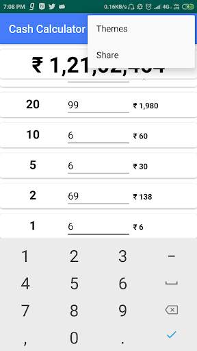 Cash Denomination calculator screenshot 1