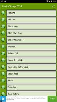 KESHA Music   Lyrics 2018 screenshot 2