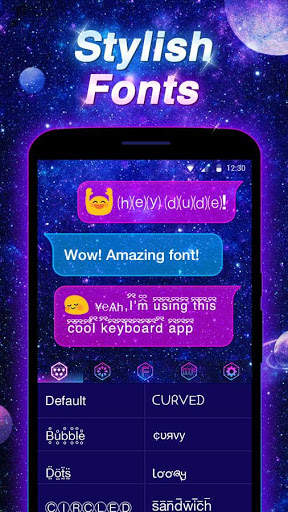 Neon Galaxy Keyboard Theme screenshot 3