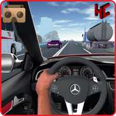 VR crazy car traffic racing logo