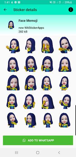 animated stickers for whatsapp - blue girl sticker screenshot 4
