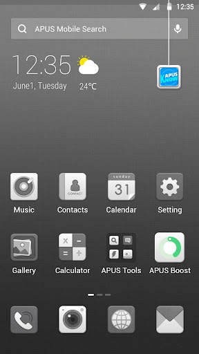 Modern Gray APUS Launcher theme screenshot 1