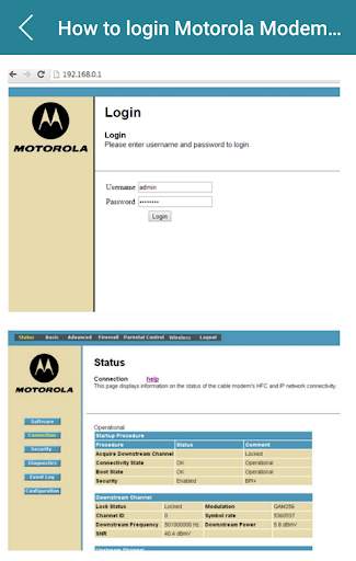 Motorola Modem Router Guide screenshot 1