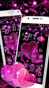 Neon pink heart theme screenshot 3