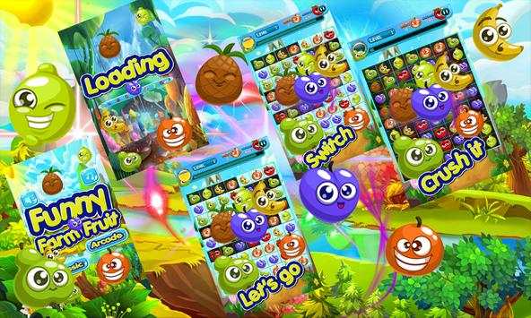 Match 3 Funny Farm Fruit screenshot 1