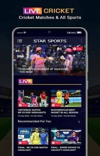 Live IPL - HD Live Cricket TV screenshot 4