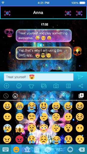Galaxy Skull Emoji Theme screenshot 1