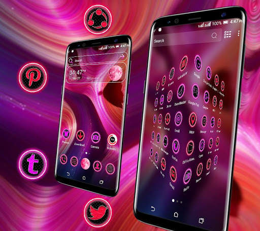 Pink Liquid Flow Launcher Theme screenshot 4