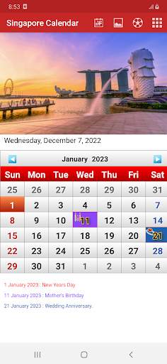 Singapore Calendar 2023 1 تصوير الشاشة
