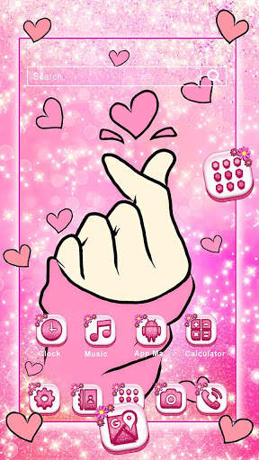 Bling Love Heart Launcher Theme Live HD Wallpapers screenshot 1