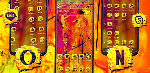 Yellow Red Painting Launcher Theme screenshot 6