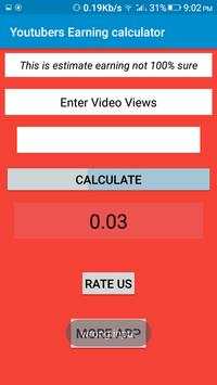 Youtubers Earning calculator screenshot 1