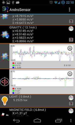 AndroSensor screenshot 2