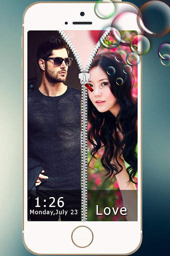 Couple Zipper Lock Screen screenshot 2