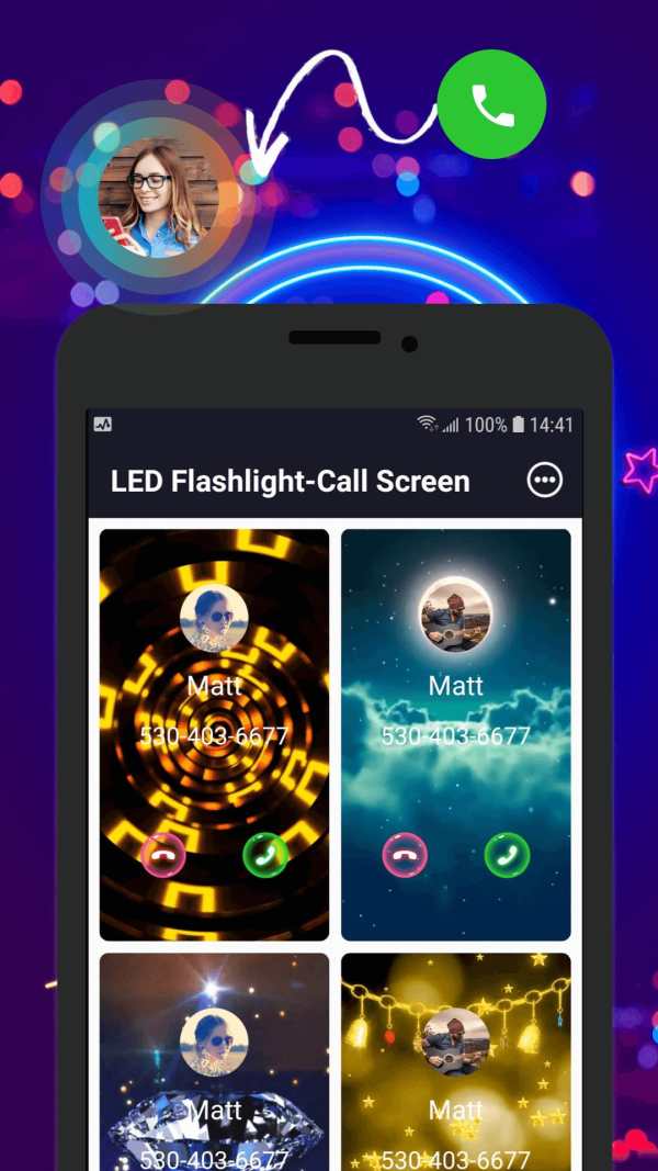 LED Flashlight-Call Screen screenshot 2
