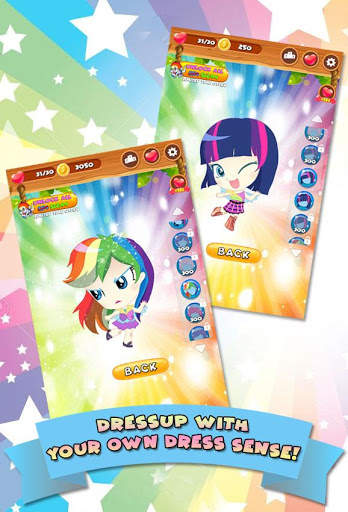 Mini Ponies Rainbow Pinkie Pony Dress Up screenshot 2