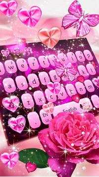 Pink Love Butterfly Keyboard screenshot 2