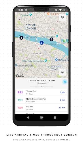 London River Bus Times and Map - Thames Commuter screenshot 1