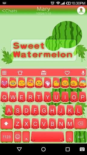 Sweet Watermelon Vitamin Emoji Keyboard Skin screenshot 1