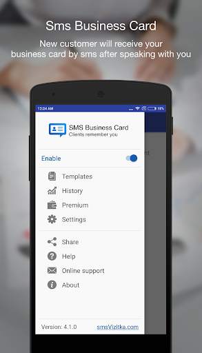 SMS-Business Card. SMS mailing screenshot 1