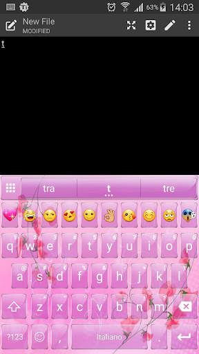 Emoji Keyboard Glass Pink Flow screenshot 2