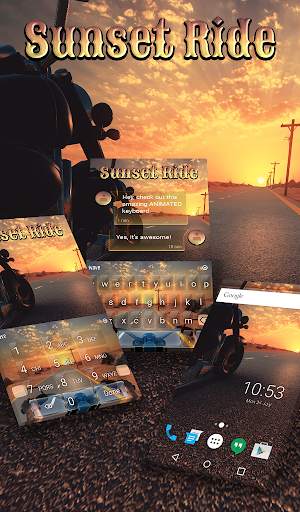 Sunset Ride Animated Keyboard स्क्रीनशॉट 1