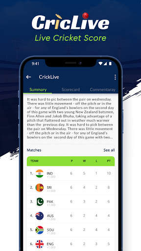 Cric Live Score - Live Cricket Score & Update screenshot 5