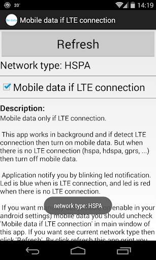 Mobile data if LTE connection screenshot 1