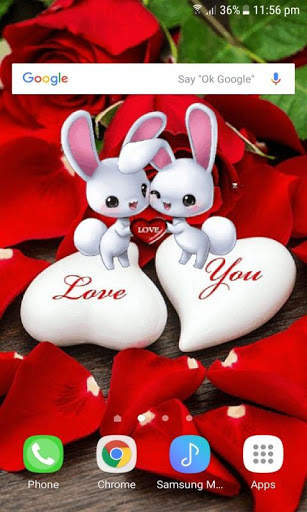 Romantic Rabbit Live Wallpaper screenshot 3