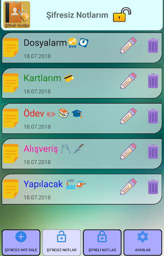 Şifreli Notlar скриншот 1