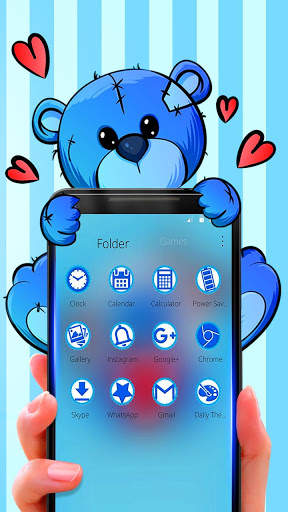 Lovely Blue Teddy Launcher screenshot 3