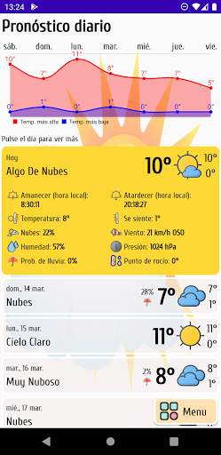 Pronóstico El Tiempo y calidad del aire con widget screenshot 4