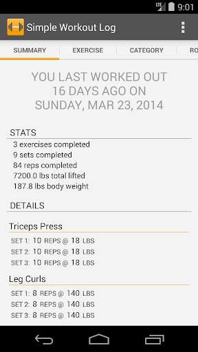 Simple Workout Log screenshot 1