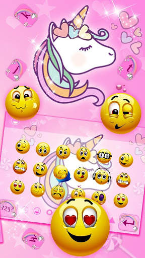 Pink Unicorn Keyboard Theme screenshot 3