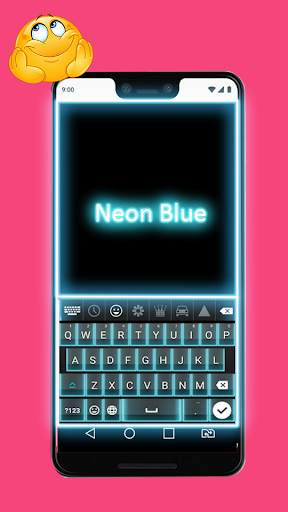 Theme Black Neon Blue Cheetah Keyboard screenshot 3