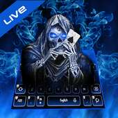 Live Blue Flaming Skull Keyboard Theme icon