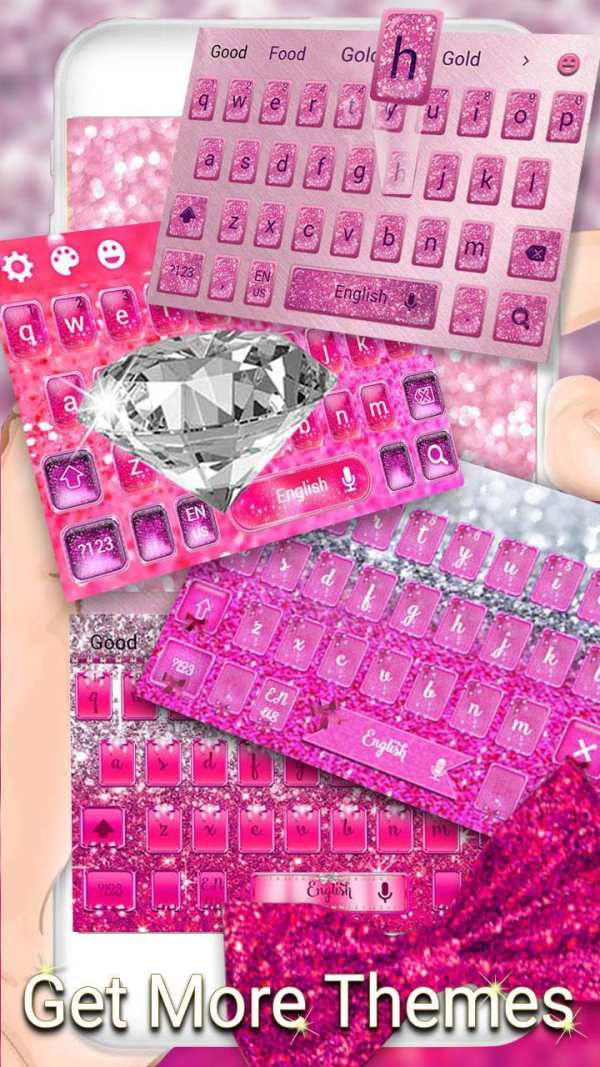 Pink Glitter Bow Keyboard Theme screenshot 3