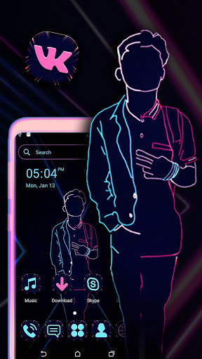 Neon Man Launcher Theme screenshot 1