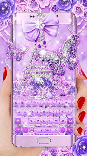 Purple Paris Butterfly Keyboard screenshot 1